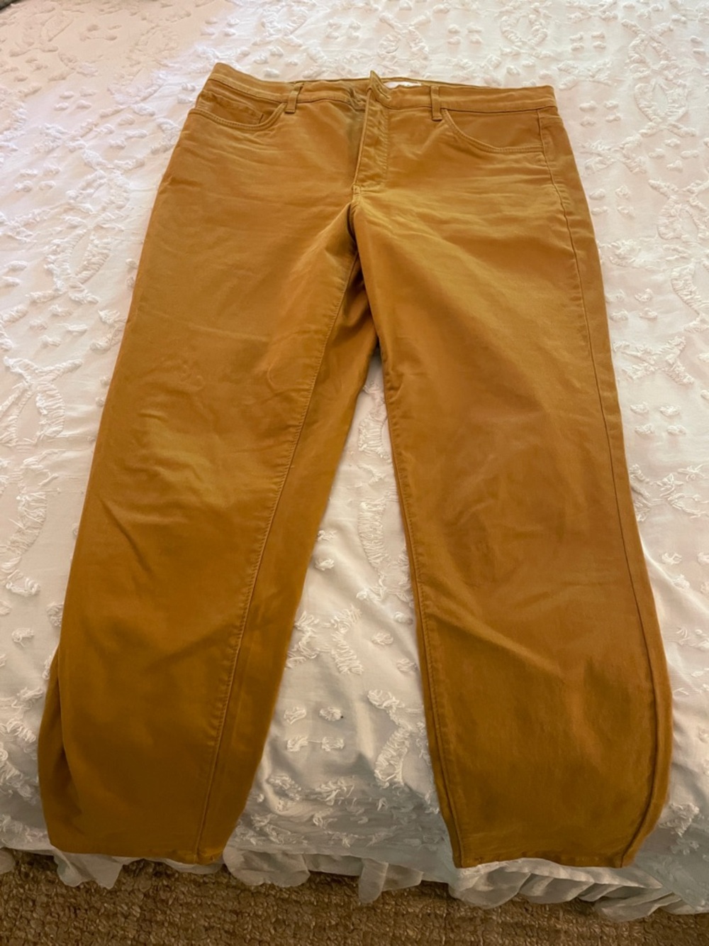 LOFT Straight Leg Jeans in Mustard